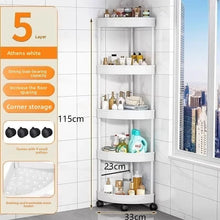 Corner Shelf 5 Tier Storage Rack with Wheels Rolling