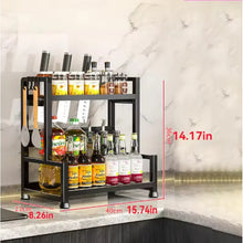 Kitchen Spice Rack Organizer 3 Tier Black