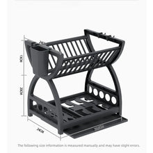 Double-layer draining bowl rack for kitchen