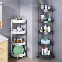 Corner Shelf 5 Tier Storage Rack with Wheels Rolling