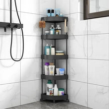 Corner Shelf 5 Tier Storage Rack with Wheels Rolling
