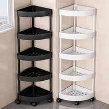 Corner Shelf 5 Tier Storage Rack with Wheels Rolling